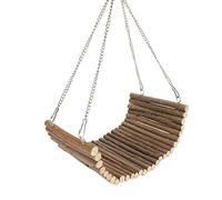 CHICIRIS Balançoire en Bois pour Hamster, Grand Espace, Chaîne Suspendue pour Souris, Perroquet, Jouet Cage pour Animaux de Compagnie (15 * 35CM)