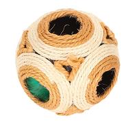 CHICIRIS Balle Interactive en Sisal pour Chat, 12 Cm, avec Plumes Colorées, pour Un Temps de Jeu Engageant