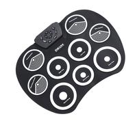 CHICIRIS Batterie électronique Portable, 9 Pads en Silicone Enroulable | Tampon D'entraînement USB Compact, Batterie Intégrée de 800 MAh, Compatible Mode Jeu, Léger pour les voyages.