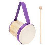 CHICIRIS Batterie, Instrument de Percussion à Corps en Bois de 8 Pouces avec Tête en Peau de Mouton pour Enfants, Jouet Musical Léger et Portable