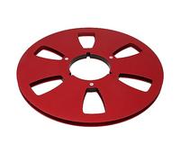 CHICIRIS Bobine de Bande Vide Universelle en Alliage D'aluminium, 1/4, 10 Pouces, pour Enregistrement Sonore, Bobine de Réception à 6 Trous pour Roar, AKAI, REVOE (Rouge)