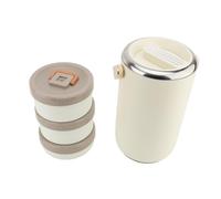 CHICIRIS Bocal Alimentaire Isotherme, 2,6 L, Design Empilable (WHITE) | Acier inoxydable 304, étanche, facile à nettoyer, sans danger pour une utilisation au -ondes