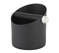 CHICIRIS Boîte à café, Récipient à Marc de café en Acier au Carbone de 5,3 X 5,9 Pouces avec Barre de Frappe Amovible, pour Machine à Expresso à Domicile et au Bureau (BLACK)
