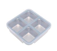 CHICIRIS Boîte à Déjeuner en Acier Inoxydable, Récipient de Stockage des Aliments à 4 Compartiments avec Couvercle Anti-fuite, pour Adultes, Enfants, Bureau, école, Voyage, Passe au -ondes, (BLUE)