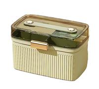CHICIRIS Boîte à Médicaments Double Couche Portable Transparente avec Verrou de sécurité pour le Stockage Domestique Grande capacité avec Trousse de Premiers Secours Organisateur Médical (Avocat Vert)