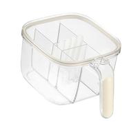 CHICIRIS Boîte D'Assaisonnement Transparente en PET, 4 Compartiments, Pot Solide pour la Cuisine à Domicile, Boîte de Rangement Transparente pour Assaisonnement, Sel, Sucre, thé, café, Matériau