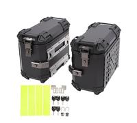CHICIRIS Boîte de Transport Latérale pour Moto, 35 L en Alliage D'aluminium étanche, Anti-Chute, avec Doublure D'isolation Thermique en PU et Autocollants D'avertissement Réfléchissants,