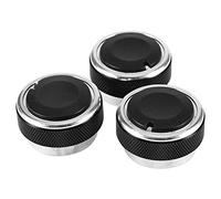 CHICIRIS Bouton de Climatisation Interrupteur Noir 3 Pièces Couvercle de Bouton de Commutation Encliquetable avec Poignée à Filetage Fin pour Contrôle AC et de Rotation de Démarrage du Moteur pour