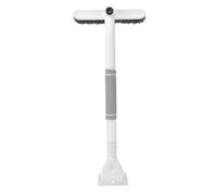 CHICIRIS Brosse à Neige pour Voiture, Grattoir à Glace en Alliage d'aluminium avec Poteau Télescopique de 25,59 à 31,5 Pouces, Tête Rotative à 360°, Outil de Déneigement 3 en 1 pour Voitures, (Gris