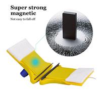 CHICIRIS Brosse de Nettoyage de Vitres Magnétique Efficace pour un Usage Domestique avec 2 Cotons Supplémentaires, Outil de Cuisine Idéal pour Fenêtre et Miroir