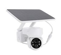 CHICIRIS Caméra de sécurité Solaire en Couleur 2MP pour Le Site de Construction de Maisons, Caméra Solaire de Rotation à 360 Degrés avec Double Lumière pour Extérieur, Matériau ABS