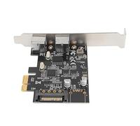 CHICIRIS Carte D'extension PCIE Double Port, 2 Ports Indépendants Plug and Play échange à Chaud, Puce de Contrôle Principale Haute Performance avec Interface D'alimentation, pour XP 7