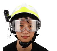 CHICIRIS Casque de Protection pour Pompier, Casque de sécurité Anti-Impact avec Lampe Frontale et Lunettes pour Urgence, Chapeau de Construction en Plastique PC pour Mineur, Navire, Travailleur