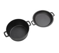 CHICIRIS Casserole en Fonte 4,7L, Couvercle Multifonction Servant de Poêle | Haute durabilité, écologique, double poignées, compatible avec les cuisinières à induction