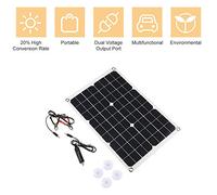 CHICIRIS Chargeur de Panneau d'énergie Solaire 20W, Port USB à Double Sortie, Panneau de Charge d'énergie Solaire Léger avec Suceur, Chargeur de Voiture, Résistance à l'eau IP65, pour Le Camping