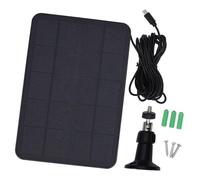 CHICIRIS Chargeur de Panneau Solaire 6W, étanche, Monocristallin, Alimentation Efficace pour Caméra de sécurité Domestique, Utilisation en Extérieur, Câble de 16,4 Pieds (BLACK)