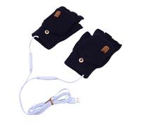 CHICIRIS Chauffe-Mains électrique sans Doigts, Chauffant USB, pour Hommes et Femmes, Ensembles de Ski d'hiver, Matériau en Fiber Acrylique (Bleu Marine)
