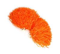 CHICIRIS Cheerleading Poms 8 Couleurs 2pcs Pompons Pom Girl Fleurs à la Main Chear pour Le Sport fête Danse Adulte Adolescent Enfant(Orange)-Peluche Orange Ou