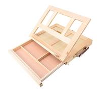 CHICIRIS Chevalet D'artiste en Bois Réglable avec Tiroir, Boîte de Chevalet de Table Portable pour Peinture en Extérieur, D'art Léger pour Afficher des Dessins, Pliable pour Artistes