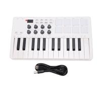 CHICIRIS Clavier MIDI, Contrôleur de Clavier MIDI 25 Touches, Portable sans Fil avec 8 Pads Rétroéclairés RVB, 8 Boutons pour L'enregistrement sur Ordinateur et la Production Musicale