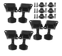 CHICIRIS Clés D'accordage de Guitare, Structure Métallique Antirouille Anticorrosion, 3 Têtes Gauche Droite avec Accessoires Fixes, pour Pièces de Rechange de Guitare électrique Semi-fermée (BLACK)
