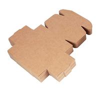 CHICIRIS Coffret D'Emballage en Papier Kraft 50 Pièces pour Emballage Cadeau avec Motif de Feuille D'érable Unique pour Mariages et Fêtes, Marron, 65x65x30mm