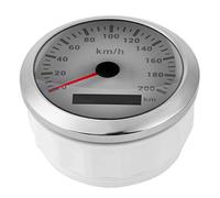 CHICIRIS Compteur de Vitesse GPS ABS 316 en Acier Inoxydable, 85mm, Odomètre 200kmh, étanche, rétro-éclairé, pour Bateau, Voiture, Yacht, Moto, Tableau de Bord (cadran blanc)
