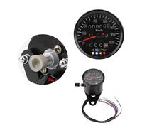 CHICIRIS Compteur Kilométrique de Moto Noir 60 Mm, Compteur de Vitesse, avec 4 Fonctions D'indicateur pour Feux de Route, Neutre, Huile Moteur, Clignotants
