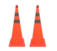 CHICIRIS Cônes de sécurité Routière Réfléchissants Pliables et Durables de 70 Cm de Haut pour le Contrôle de la Circulation et les Situations D'urgence, Lot de 2 Orange