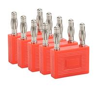 CHICIRIS Connecteur de Bougie à Double Banane de 5pcs - Aucune Soudure Requise, Cuivre-cuivre - pour Les Fils de Haut-Parleur (Rouge)