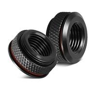 CHICIRIS Connecteur Métallique à Filetage G1 / 4 Filage de L'ordinateur, Adaptateur de Raccord à Torsion Durable pour le Système de Refroidissement par Eau de L'ordinateur, Métal/Noir / 1pc