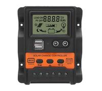 CHICIRIS Contrôleur de Charge Solaire, Contrôleur de Charge Solaire 12V 24V PWM Automatic Adaptation Panel Regulator avec Deux Ports USB pour les Systèmes Hors Réseau (30A)