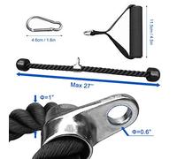 CHICIRIS Corde à Pousser pour Triceps, Luge en Nylon Robuste avec Boucle en Acier, capacité de Charge de 2 200 LB pour l'entraînement Physique sur Machine à Câble (7PCS Ensemble)