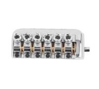 CHICIRIS Cordier de Pont de Guitare sans Tête, Selle à 6 Cordes avec Dispositif de Cordes Impliquées par Ver et Verrouillage des de Compression, pour Accessoires de Remplacement de (SILVER)