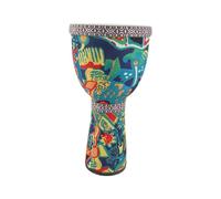 CHICIRIS Corps en PVC de Tambour Africain de 8 Pouces avec Tête en Peau de Chèvre, Tambour à Main Léger 550g, Instrument de Percussion à Motif coloré pré-accordé pour Adultes Débutants, Décoration