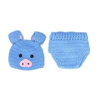 CHICIRIS Costumes de bébé, Tenue de Conception Animale en Coton, Accessoires de Photographie Mignons pour Les Nouveau-nés jusqu'à 3 Mois (Lac Bleu)