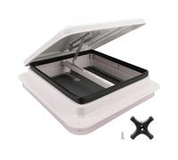 CHICIRIS Couvercle de Ventilation de Plafond pour Camping-car, Blanc, avec écran et Tige de Support, pour Remorque, Caravane, Véhicule de Camping, 13,39x13,39 Pouces