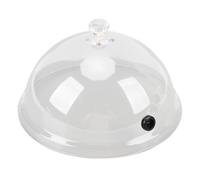 CHICIRIS Couvercle en Dôme de Cloche à Fumer, Couvercle en Plastique Transparent et en Caoutchouc pour Assiettes, Bols, Verres, avec Port en Caoutchouc (L)