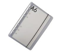CHICIRIS Couverture de Reliure Transparente, Couverture de Cahier Portable en PP givré à 6 Trous avec Clips de Reliure pour Croquis de Journal de Voyage de Réunion de Bureau Scolaire (A6)