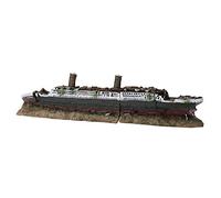 CHICIRIS Décor D'Aquarium D'épave, Ornement de Bateau Titanic pour Aquarium, avec Matière Plastique Non Toxique, sans Danger pour Les Poissons et Les Crevettes, Crée de Magnifiques