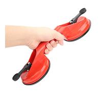 CHICIRIS Double Ventouse en Plastique Rouge avec Aspiration Stable pour Sol en Verre 11,5 Cm, Poignée Pratique pour Manipuler les Portes et Plaques Fines pour un Usage Domestique