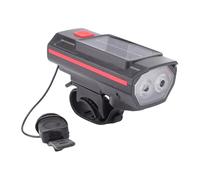 CHICIRIS Éclairage de Vélo, éclairage Avant de Vélo Solaire avec Faisceau de 200 M et Klaxon de 120 DB, Matériau étanche, Parfait pour Le Cyclisme de Nuit et Les Balades en Montagne