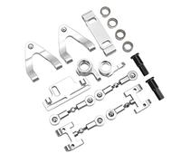 CHICIRIS Ensemble D'adaptateurs Hexagonaux de Tasse de Direction de Bras Inférieur Supérieur en Aluminium pour Voiture WPL D12 RC, Durable et Facile à Installer, Idéal pour Les Amateurs RC (Silver)