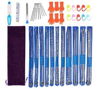 CHICIRIS Ensemble D'aiguilles à Tricoter de qualité Supérieure, Crochet Lisse à Pointe Unique pour le Tissage de Pulls, 22 Pièces D'aiguilles à Tricoter de Différentes Tailles