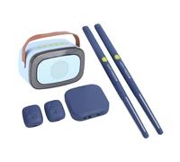 CHICIRIS Ensemble de Batterie à Air électrique, Kit de Batterie Virtuelle Portable à Détection de Mouvement 3D avec au Lithium Intégrée, pour Adultes et Enfants Débutants (bleu foncé)