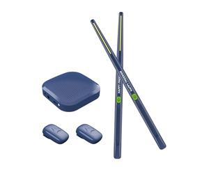 CHICIRIS Ensemble de Batterie à Air électrique Smart Air avec Suivi de Moins de 2 Ms Haut-parleur Stéréo 16D Carte Son DSP avec 2 Pédales pour Débutants et Batteurs Professionnels (bleu marine)