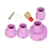 CHICIRIS Ensemble de Buses en Céramique de Sablage à L'alumine, Coupelles de Sablage Durables pour Torche de Soudage WP-9/20, Buse en Céramique 4 Pièces pour Moulage Métallurgique, Mandrin, Miroir à
