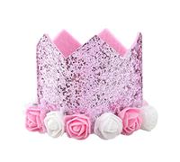 CHICIRIS Ensemble de Chapeau avec Nœud Papillon pour Animaux de Compagnie, Couronne de Fleurs Réglable et Chapeau élastique pour Chiens et Chats, avec Boucle Rétractable, Matériau en (Pink)