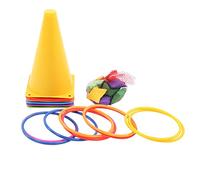 CHICIRIS Ensemble de Jeu de Lancer d'anneaux 3 en 1 pour Enfants, Jouet de Sport d'intérieur et 'extérieur coloré, Améliore Les Compétences de Lancer des Enfants