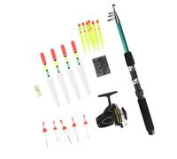 CHICIRIS Ensemble de Moulinet de Canne à Pêche, Kit de Canne à Pêche Portable en Fibre de Carbone avec Crochets de Ligne, Boîte de Rangement pour Flotteurs, pour Débutants et Amateurs